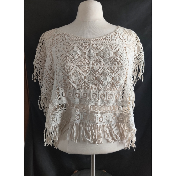 Boho Macrame Crochet Shirt Swim Suit Cover - Picture 2 of 4